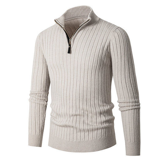 MERINO WOOL HALF ZIP SWEATER