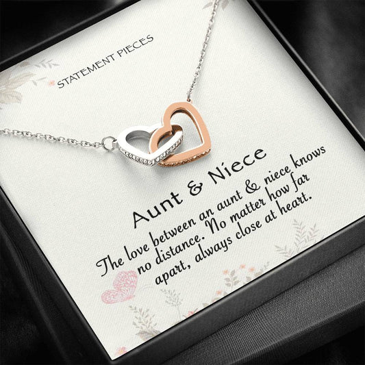 Eternal Bond: Aunt & Niece Interlocking Heart Necklace